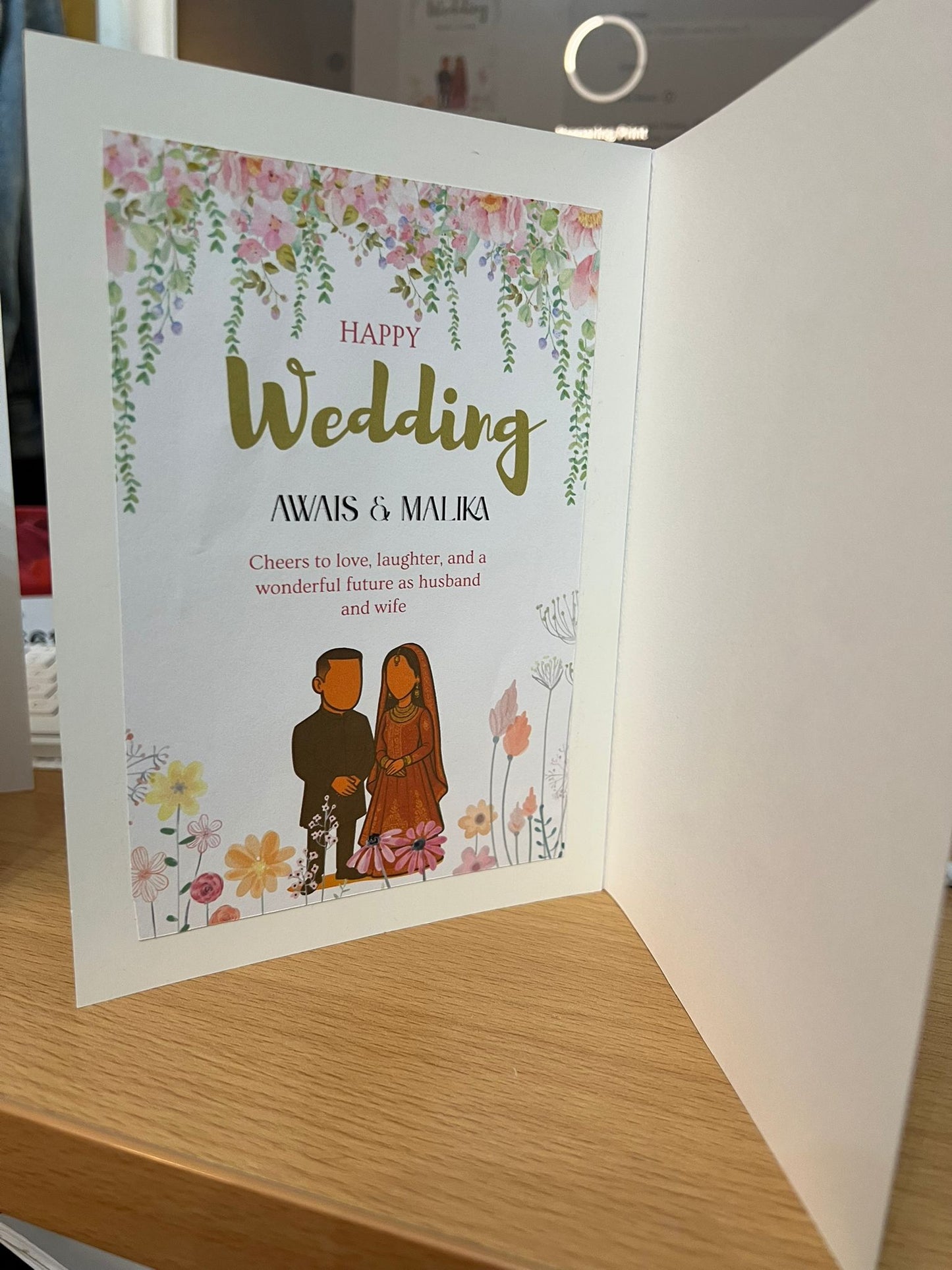 Personalized  Greeting Card | Custom Name & Message for Wedding, Engagement and Anniversary