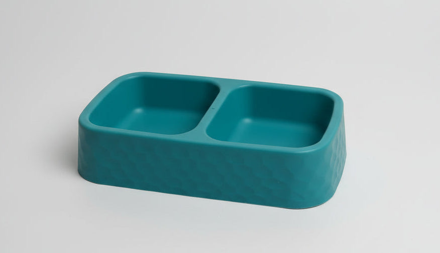 Personalized Plastic Pet Feeding Bowl ( 24x13x5cm ) ( Available in 3 colors ) | Custom Name Sticker | Durable, Non-Slip Food & Water Dish