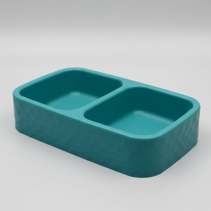 Personalized Plastic Pet Feeding Bowl ( 24x13x5cm ) ( Available in 3 colors ) | Custom Name Sticker | Durable, Non-Slip Food & Water Dish