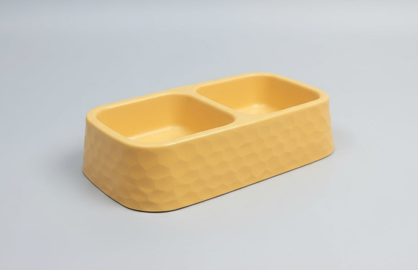 Personalized Plastic Pet Feeding Bowl ( 24x13x5cm ) ( Available in 3 colors ) | Custom Name Sticker | Durable, Non-Slip Food & Water Dish