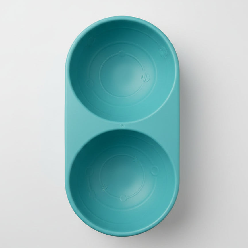 Custom Pet Name Feeding Bowl ( 25x13x5cm )( Available in 4 colors ) Sturdy Plastic Food & Water Bowl with Personalized Sticker