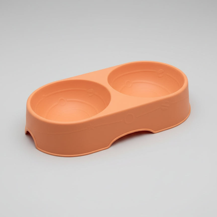 Custom Pet Name Feeding Bowl ( 25x13x5cm )( Available in 4 colors ) Sturdy Plastic Food & Water Bowl with Personalized Sticker