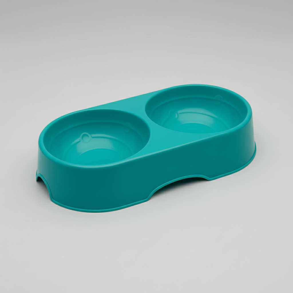 Custom Pet Name Feeding Bowl ( 25x13x5cm )( Available in 4 colors ) Sturdy Plastic Food & Water Bowl with Personalized Sticker