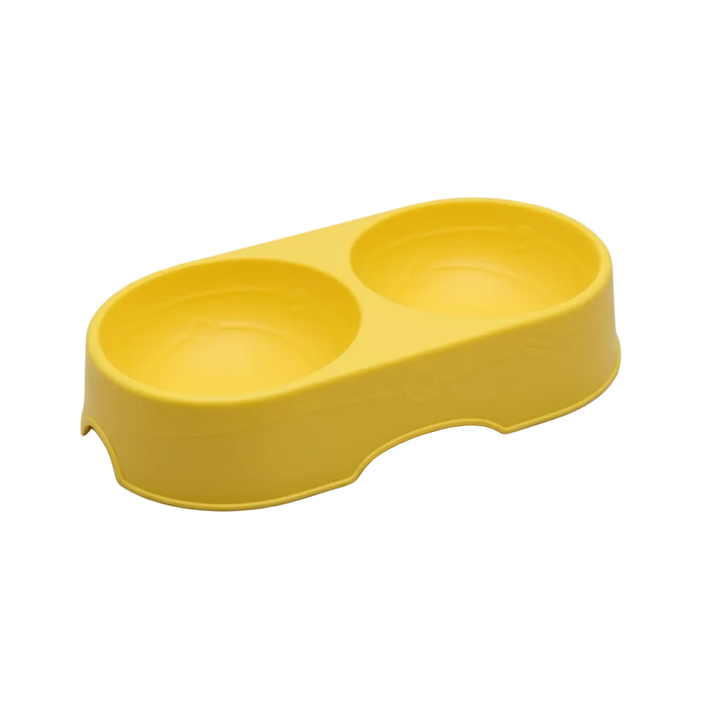Custom Pet Name Feeding Bowl ( 25x13x5cm )( Available in 4 colors ) Sturdy Plastic Food & Water Bowl with Personalized Sticker