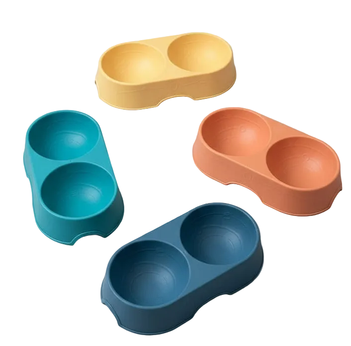 Custom Pet Name Feeding Bowl ( 25x13x5cm )( Available in 4 colors ) Sturdy Plastic Food & Water Bowl with Personalized Sticker