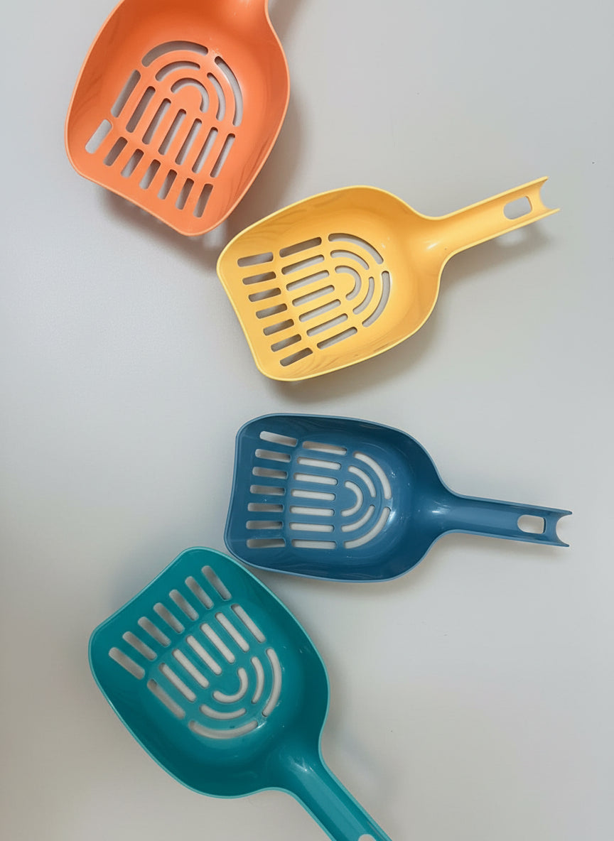 Pet Poop & Litter Scoop | Durable Plastic | 23×9 cm | 4 Colors | Custom Name Sticker