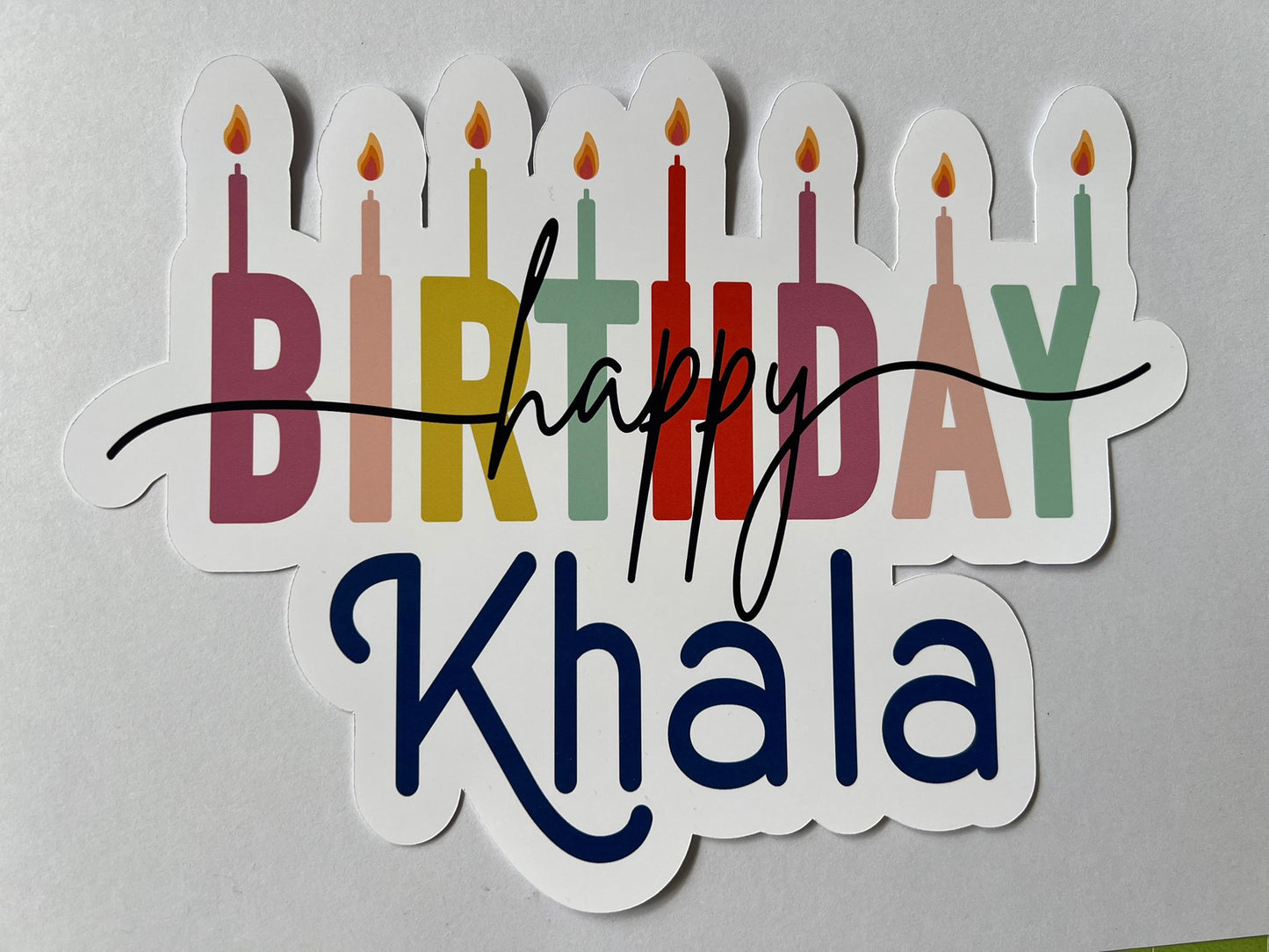 Custom Glossy Cardstock Cake Topper | Personalized Name, Age, or Message | Elegant Party Decor