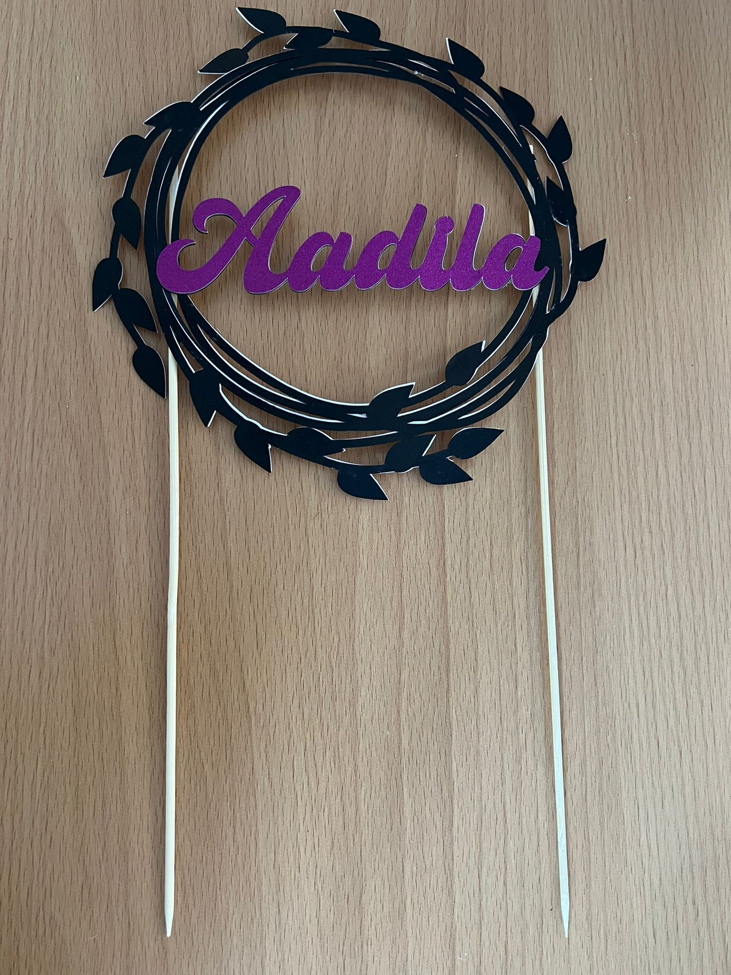 Custom Elegant Glitter Cardstock Cake Topper | Personalized with Name, Age, or Message | Unique Party Decoration