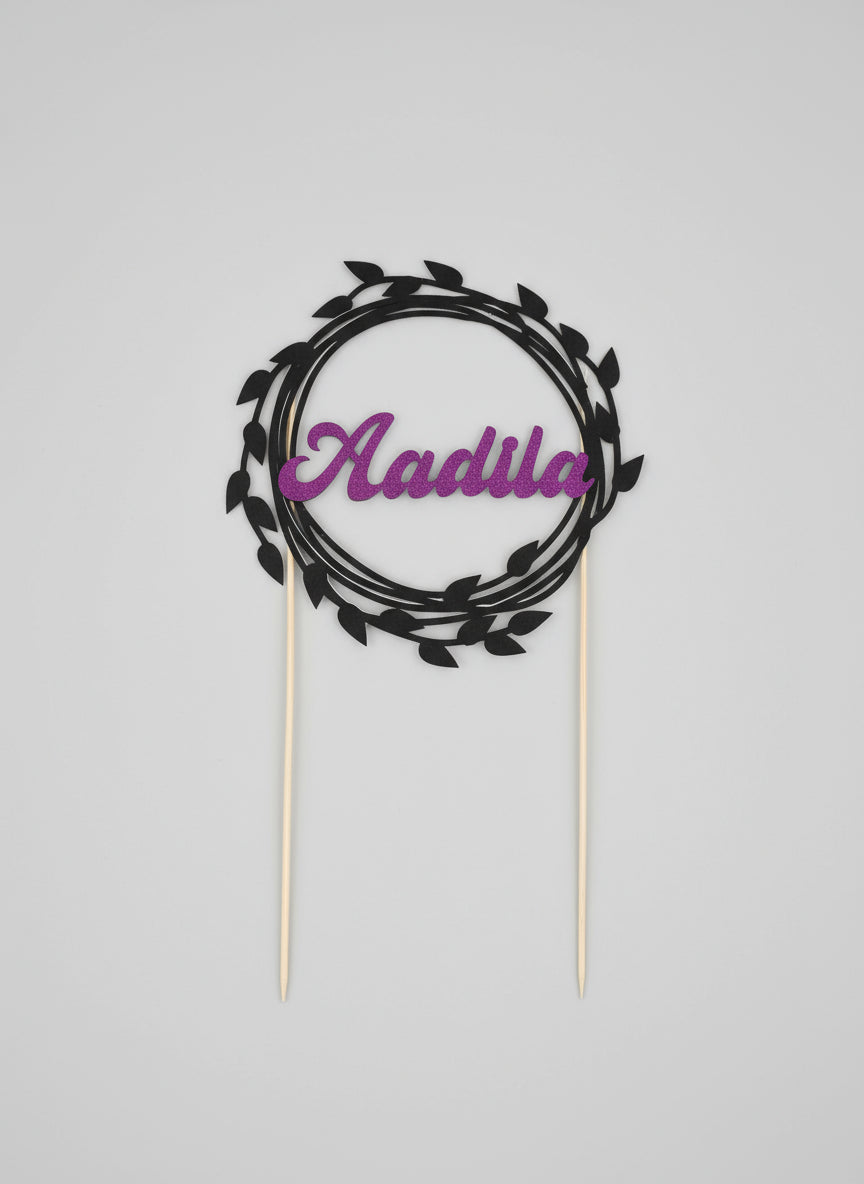 Custom Elegant Glitter Cardstock Cake Topper | Personalized with Name, Age, or Message | Unique Party Decoration