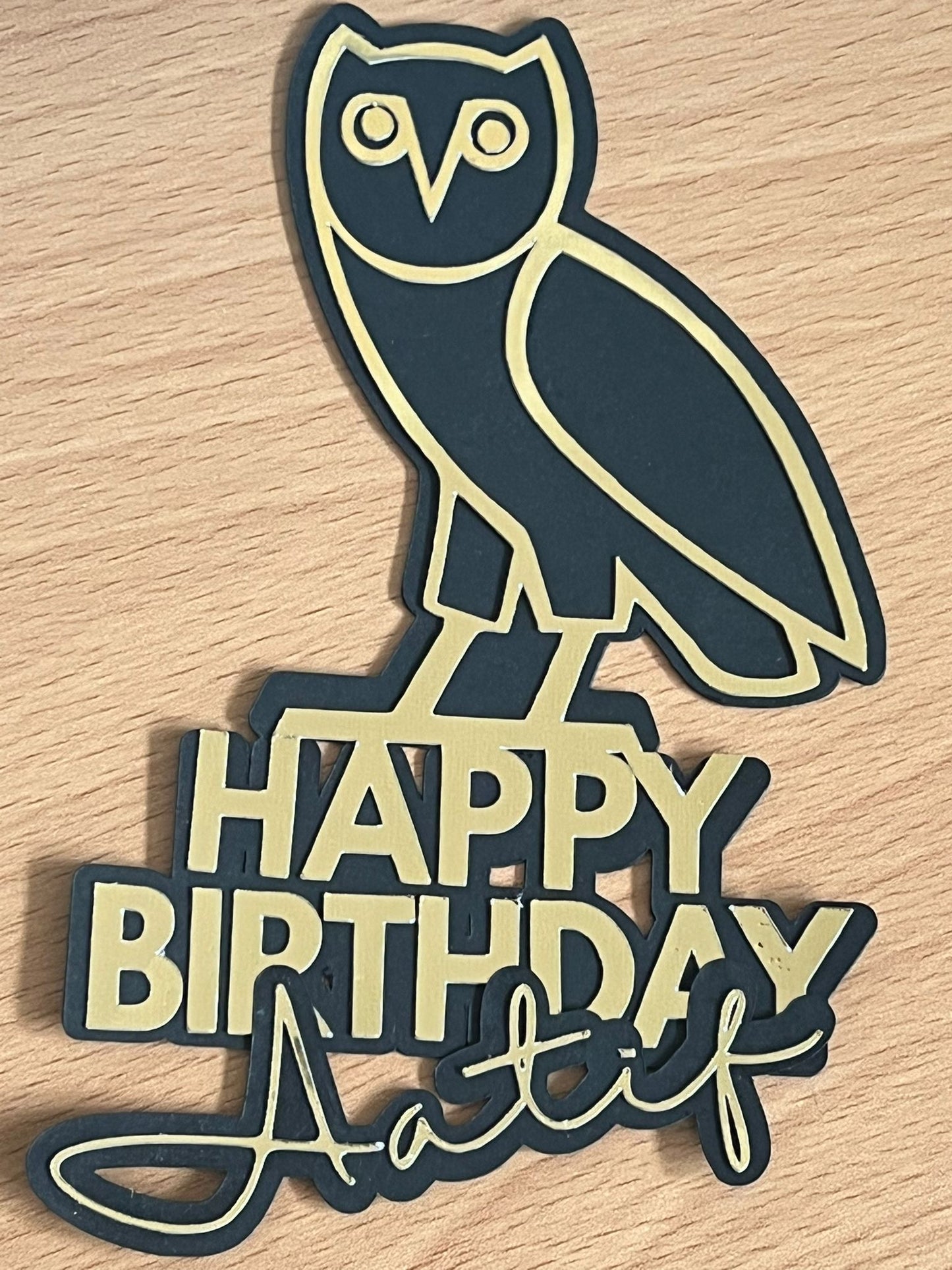 Elegant Personalized Cake Topper | Custom Name, Age, or Message | Glossy Finish Party Decoration