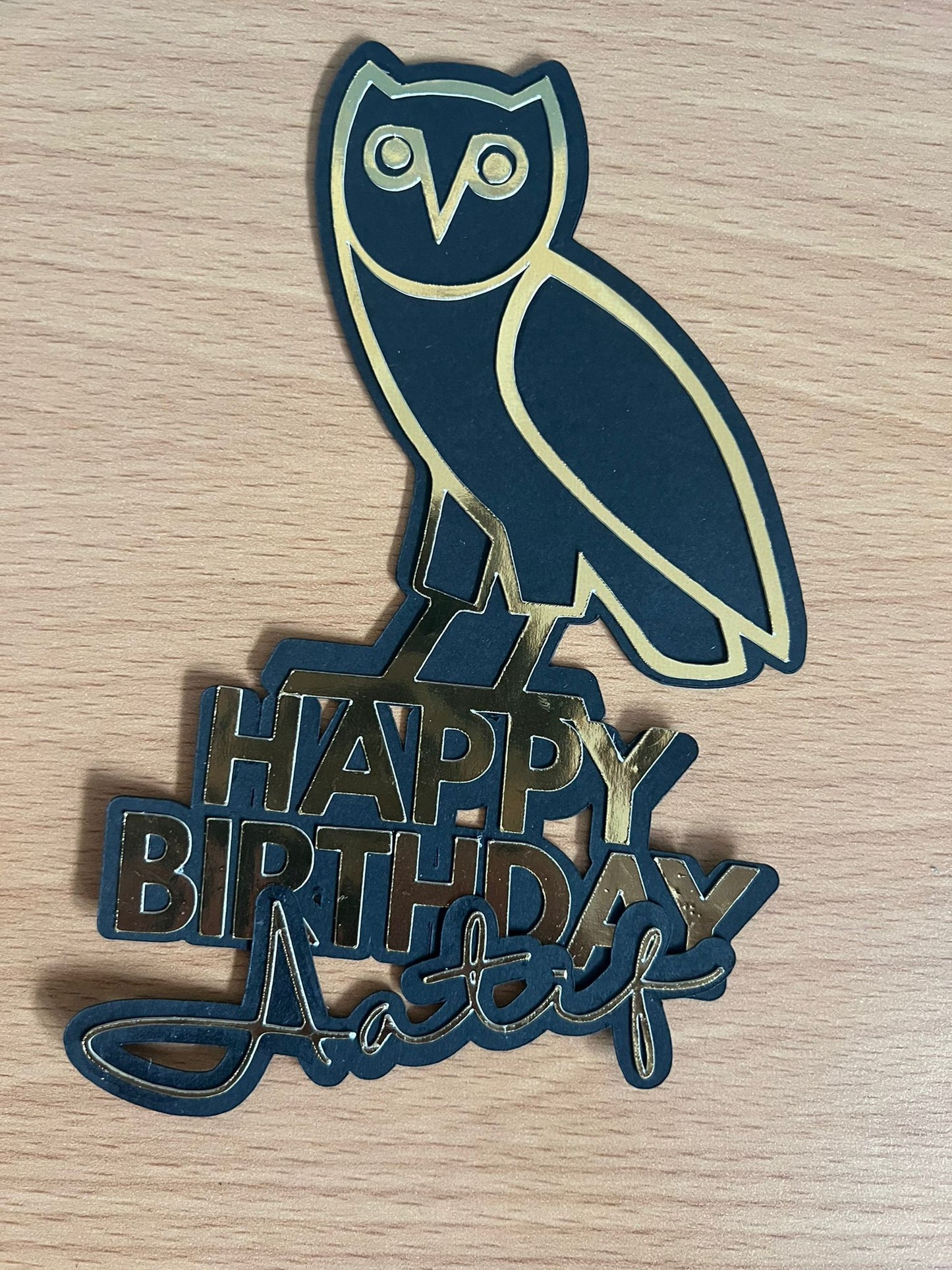 Elegant Personalized Cake Topper | Custom Name, Age, or Message | Glossy Finish Party Decoration