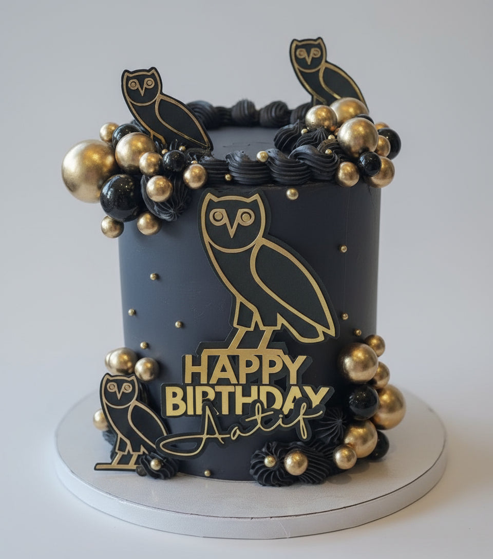 Elegant Personalized Cake Topper | Custom Name, Age, or Message | Glossy Finish Party Decoration