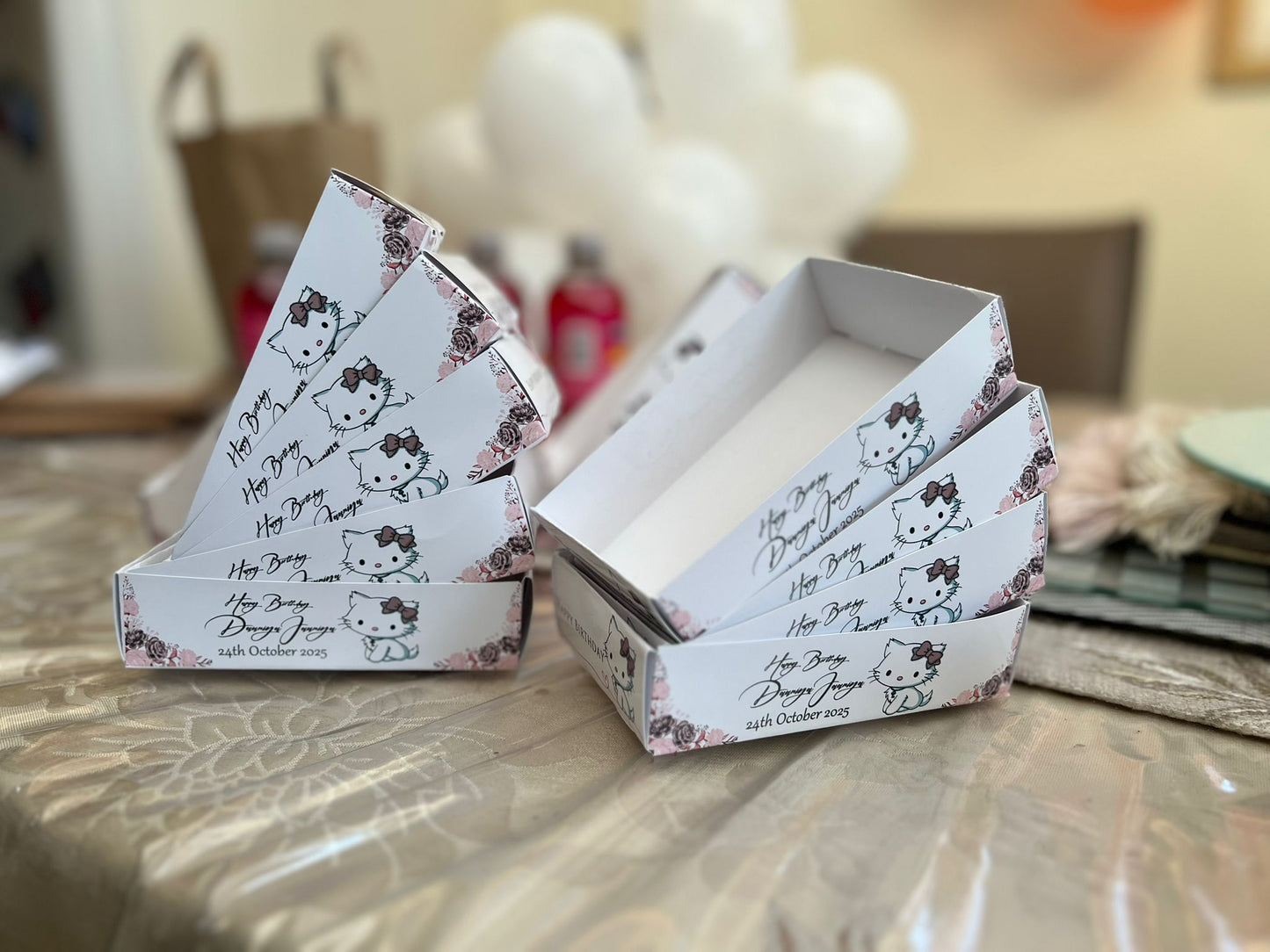 Birthday Serving Trays – Custom Name Design Paper Food & Snack Trays | Perfect for Birthday Parties, Celebrations & Special Events (Pack of 20)