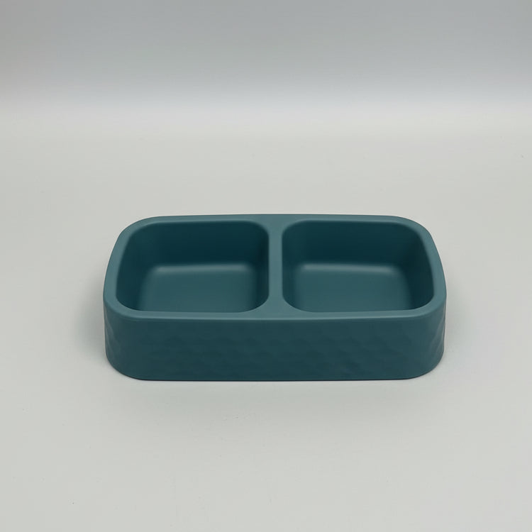 Personalized Plastic Pet Feeding Bowl ( 24x13x5cm ) ( Available in 3 colors ) | Custom Name Sticker | Durable, Non-Slip Food & Water Dish