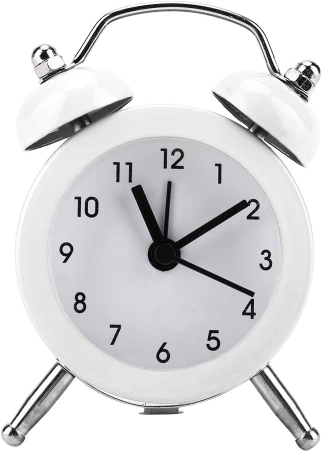 Mini Double Bell Alarm Clock – 5cm Retro Quartz Clock for Kitchen, Bedroom & Living Room – Cute & Loud, Perfect Gift Idea