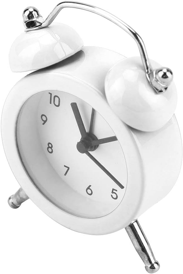Mini Double Bell Alarm Clock – 5cm Retro Quartz Clock for Kitchen, Bedroom & Living Room – Cute & Loud, Perfect Gift Idea