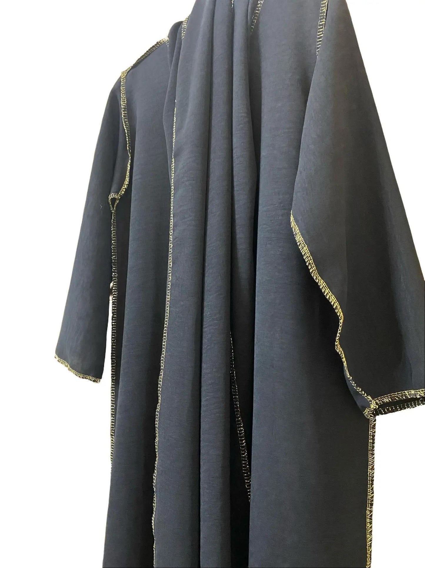 Premium Quality Soft Touch Abaya Dress for Kids – Gold Stitch with Matching Scarf, Perfect for Ramadan & Eid Gift
