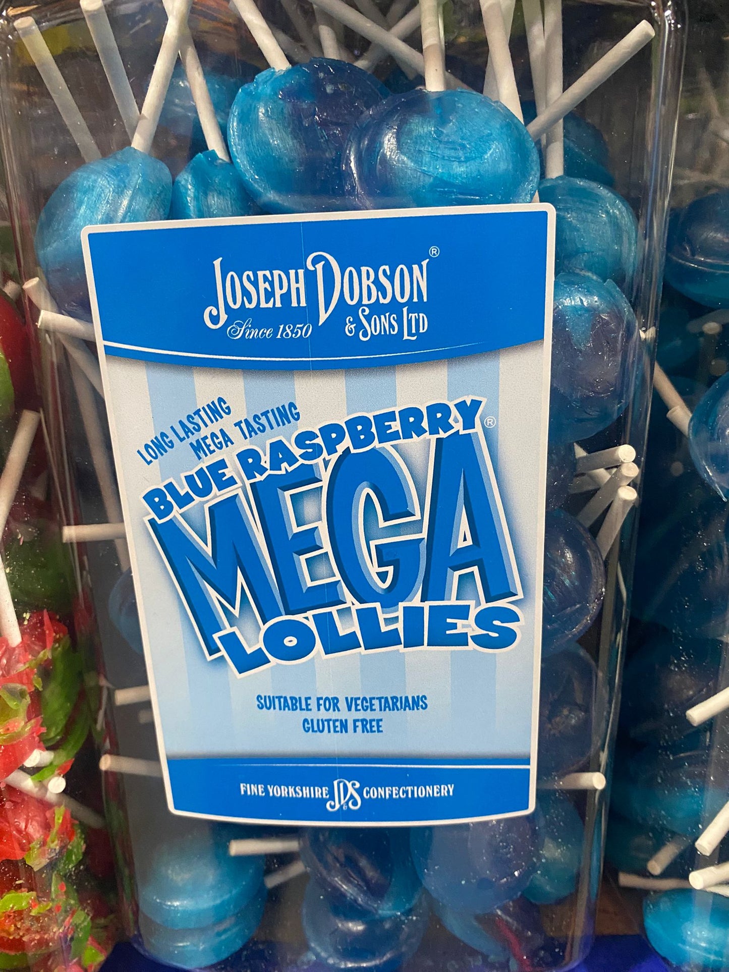 Mega Lollies 🍭🍓🍏🥤 – Single Flavour Bulk Sweets | Vegetarian, Gluten-Free & Natural Flavours (Pack of 90 Lollies) 1.99kg