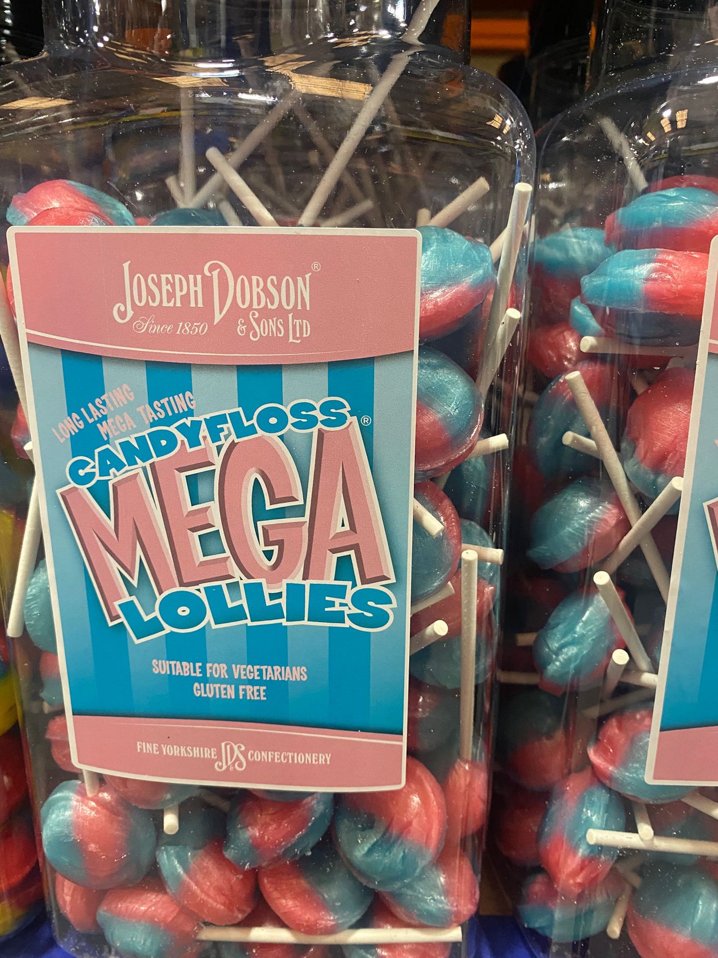 Mega Lollies 🍭🍓🍏🥤 – Single Flavour Bulk Sweets | Vegetarian, Gluten-Free & Natural Flavours (Pack of 90 Lollies) 1.99kg