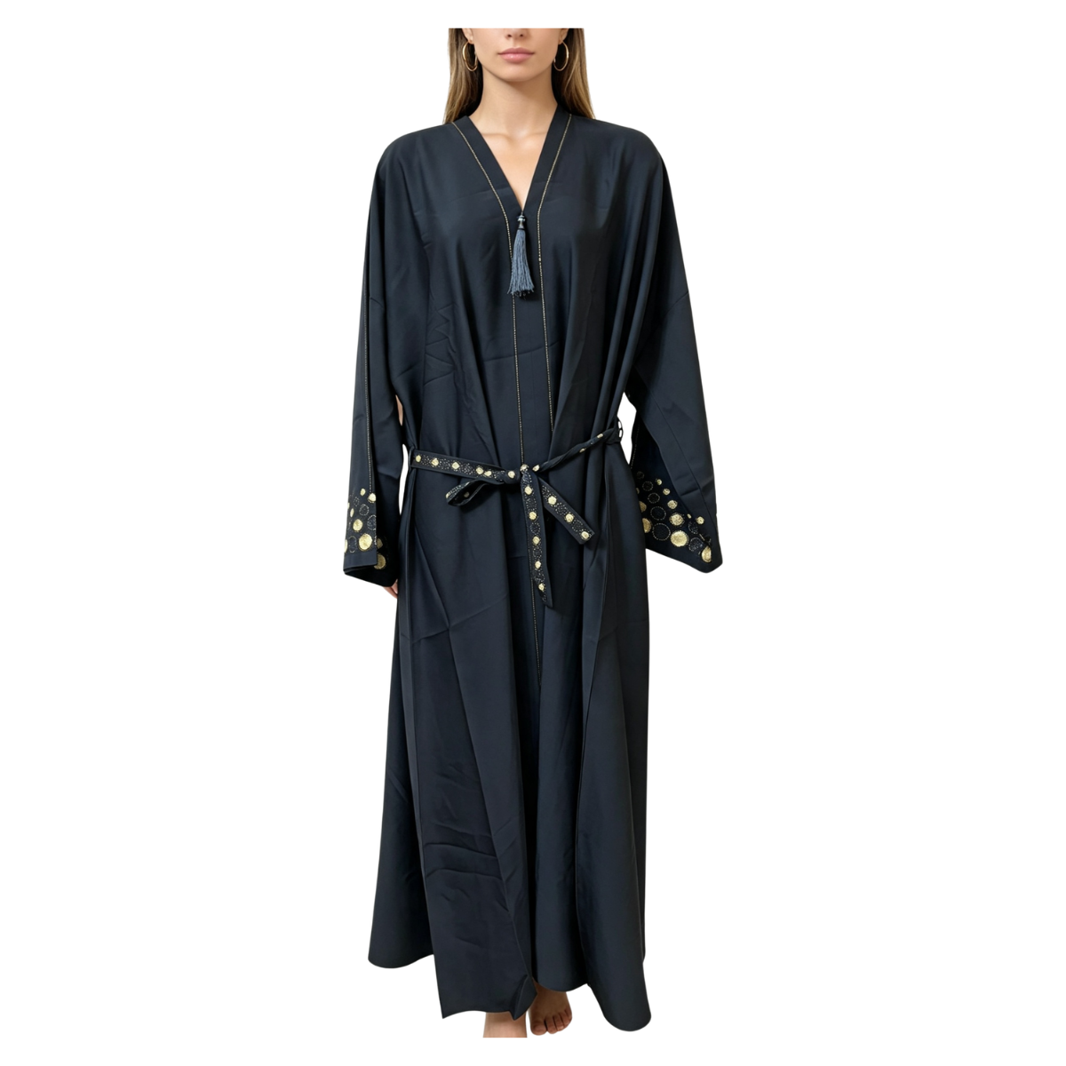 Elegant Abaya with Rich Design Belt - Stylish, Comfortable, and Perfect for Special Occasions | Best Eid Gift & Wear 54" Standard Size