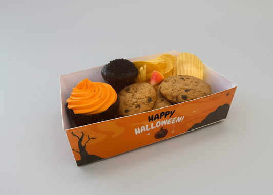 Halloween Personalized Serving Trays – Custom Name Design Paper Food & Snack Trays | Spooky Party Tableware for Halloween Events (Pack of 20)
