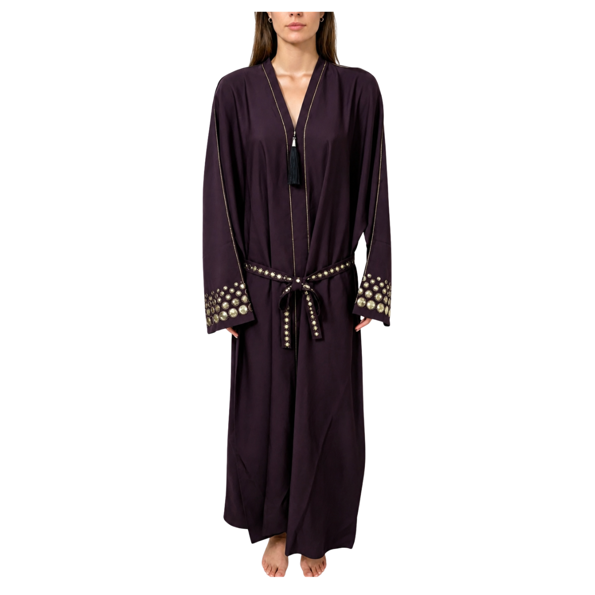 Elegant Abaya with Rich Design Belt - Stylish, Comfortable, and Perfect for Special Occasions | Best Eid Gift & Wear 54" Standard Size