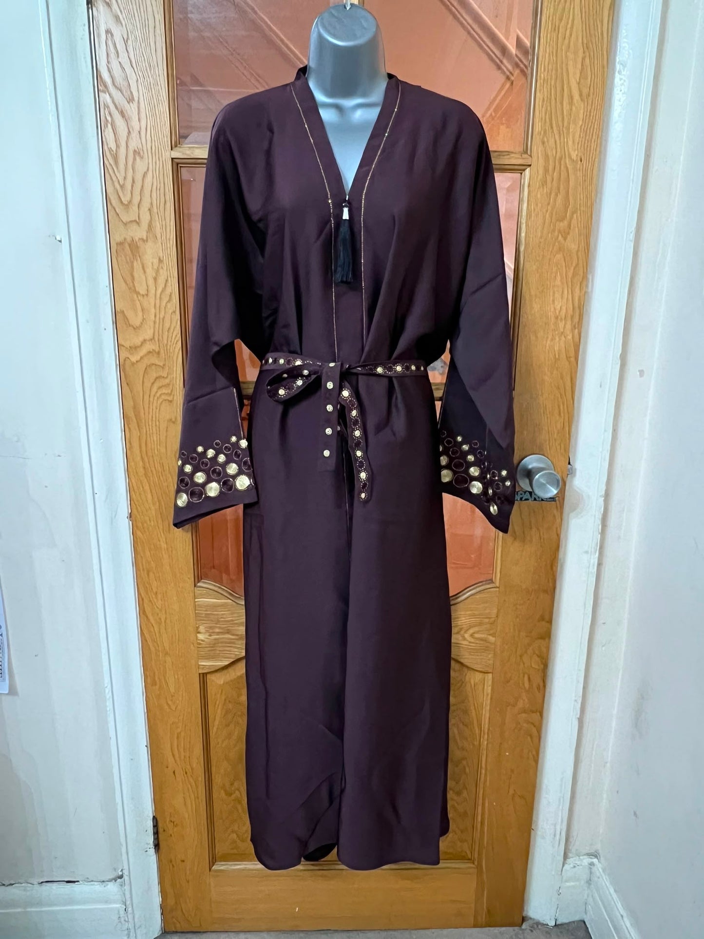 Elegant Abaya with Rich Design Belt - Stylish, Comfortable, and Perfect for Special Occasions | Best Eid Gift & Wear 54" Standard Size