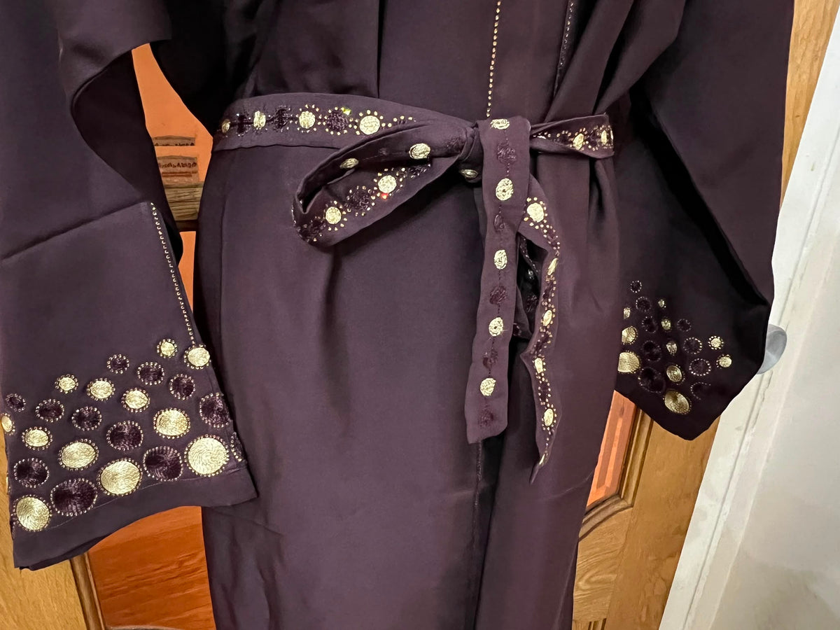 Elegant Abaya with Rich Design Belt - Stylish, Comfortable, and Perfect for Special Occasions | Best Eid Gift & Wear 54" Standard Size