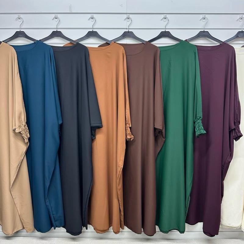 Elegant Rouched Sleeve Abaya with Pockets – Stylish & Modest Wear for Women