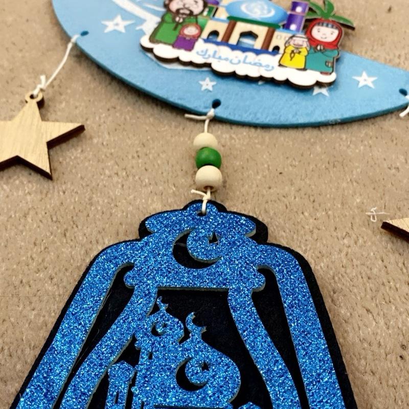 Ramadan Moon & Star Hanging Decorations – Felt Ornament Set for Festive Home Décor & Gifting