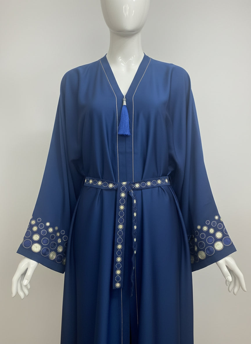 Elegant Abaya with Rich Design Belt - Stylish, Comfortable, and Perfect for Special Occasions | Best Eid Gift & Wear 54" Standard Size