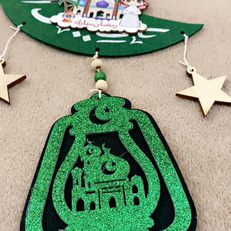 Ramadan Moon & Star Hanging Decorations – Felt Ornament Set for Festive Home Décor & Gifting