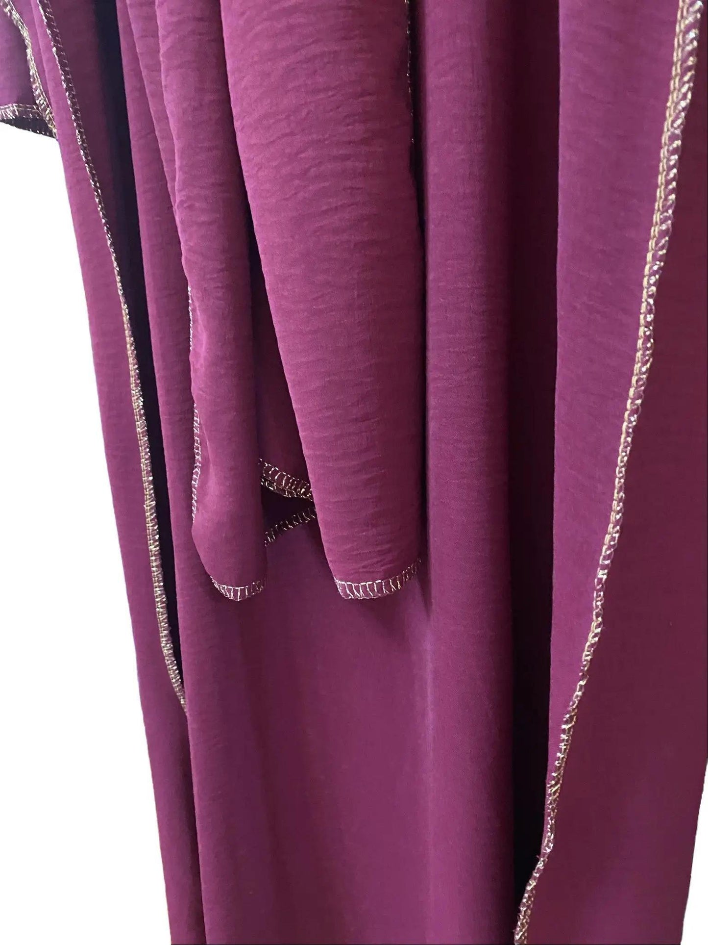 Premium Quality Soft Touch Abaya Dress for Kids – Gold Stitch with Matching Scarf, Perfect for Ramadan & Eid Gift