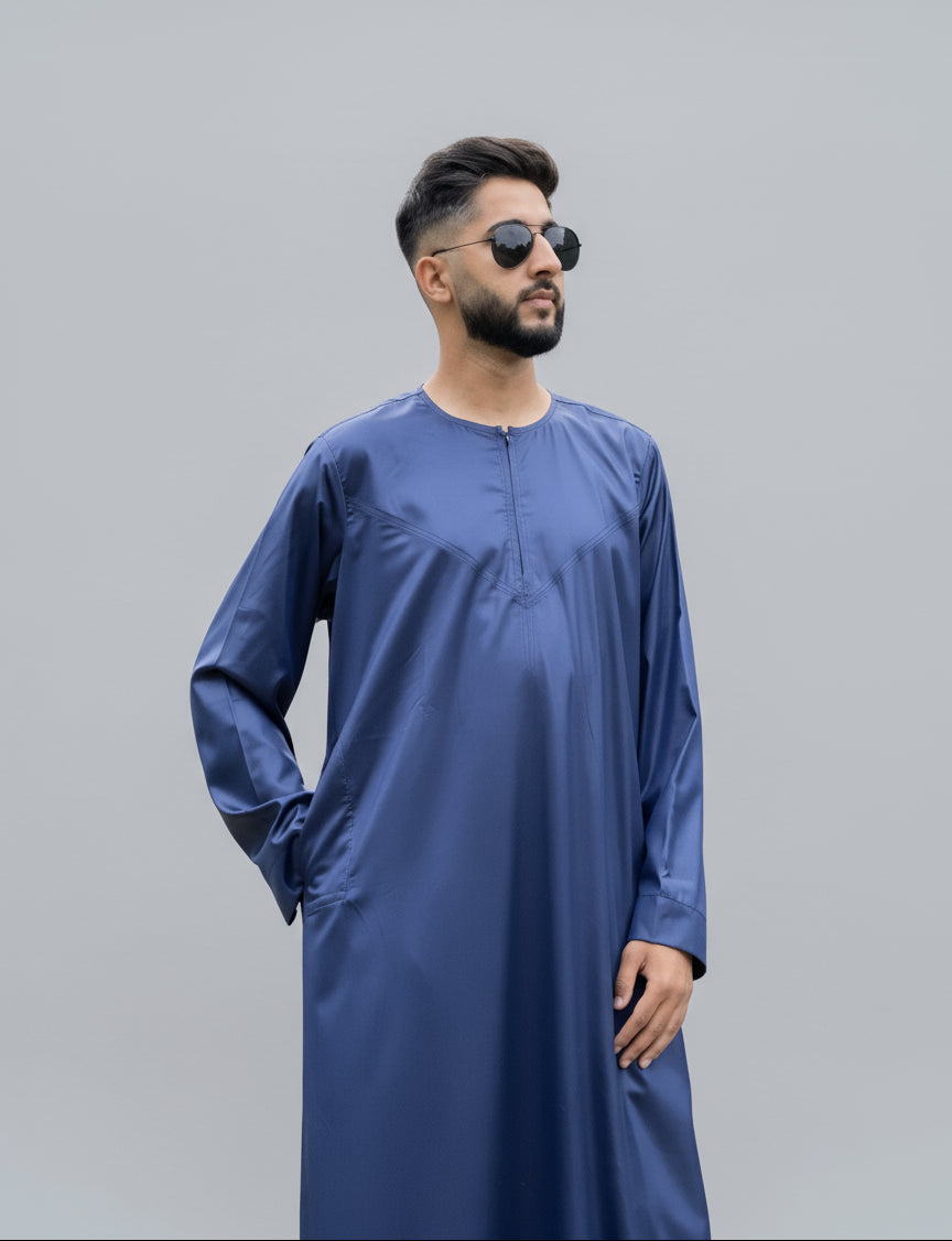 Luxurious Dark Blue Thobes & Jubba for Men