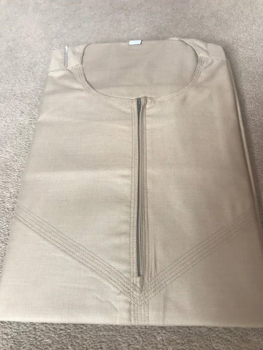 Premium Beige Plain Cotton Thobe for Men – Soft, Durable & Sophisticated