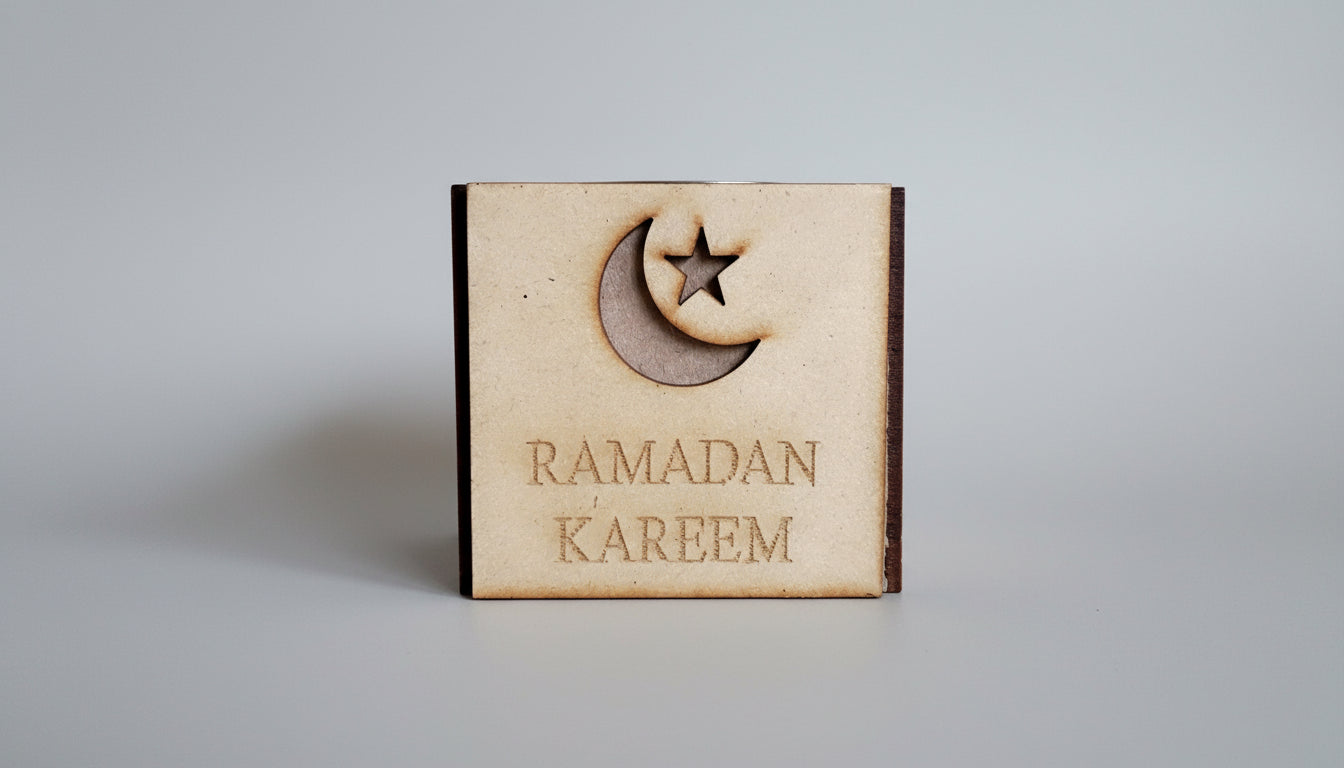 Candle holder Ramadan Mubarak wooden gift